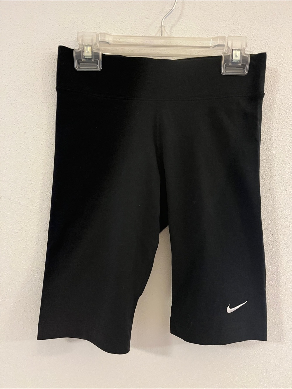 Nike Black Women's Bike Shorts with White Swoosh